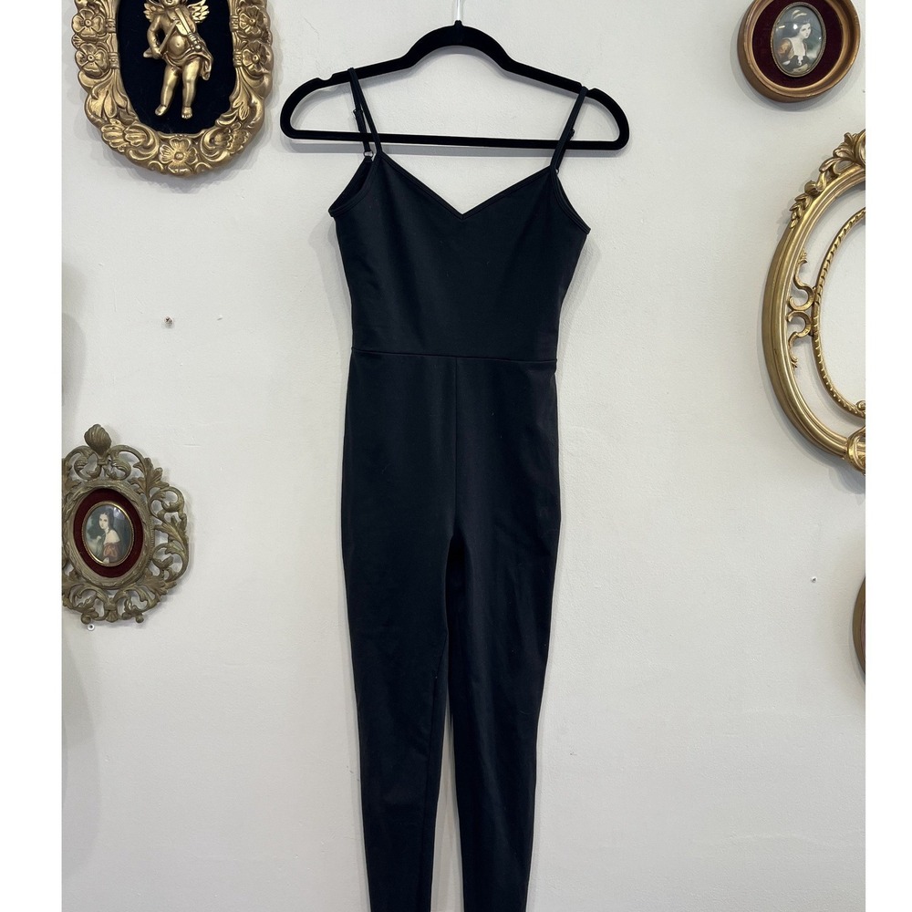 Reformation Black Eco Stretch Spaghetti Strap Bodysuit Jumpsuit Size‎ XS